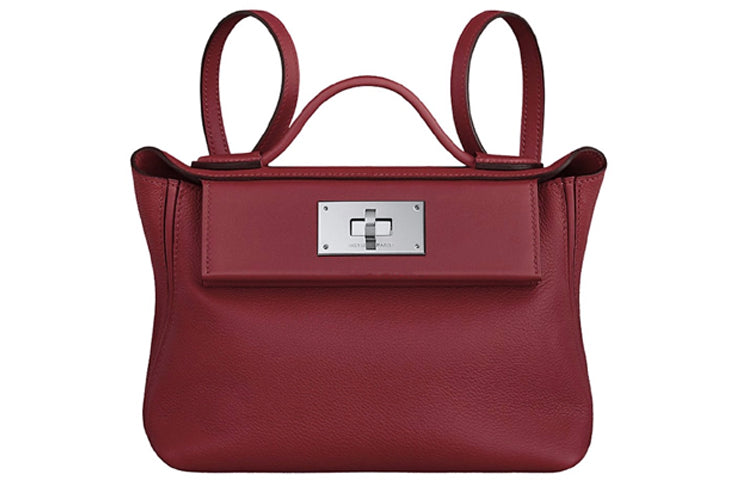 HERMES 24/24 Evercolor With Swift Calfskin Fanny Pack Handbag Shoulder Bag Crossbody Bag Mini Women's Hermes Red