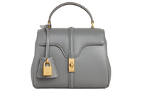 CELINE 16 Satin Calfskin Shoulder Bag Crossbody Bag Handbag Mini Women's Zinc Color