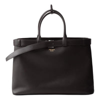 PRADA Leather Tote Bag Shopping Bag Shoulder Bag Crossbody Bag Handbag Men's Dark Brown