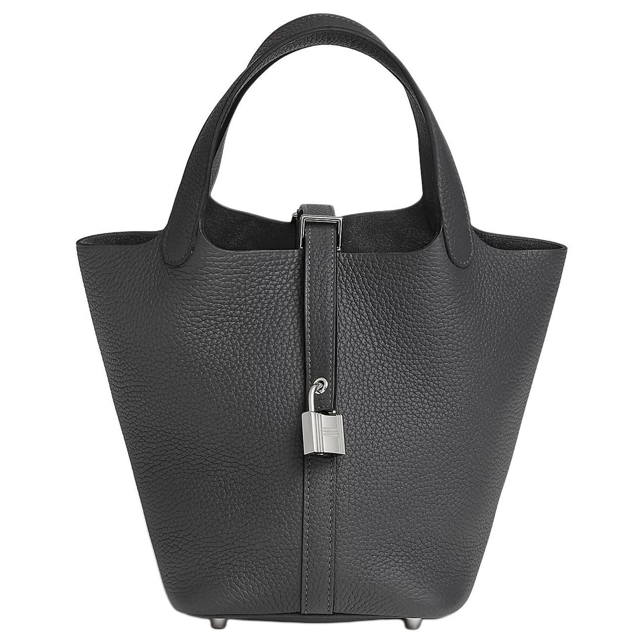 HERMES Picotin Lock Clemence Bullock Leather Bucket Bags Handbags Regular Women's 85 Ardoise Slate Gray