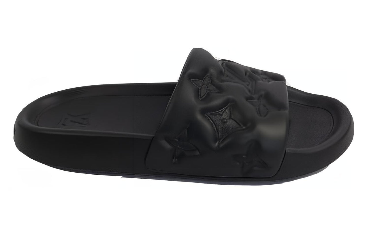LOUIS VUITTON Waterfront Slide Slippers Men's Black