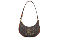 CELINE AVA Leather Shoulder Bag Handbag Women's Tawny