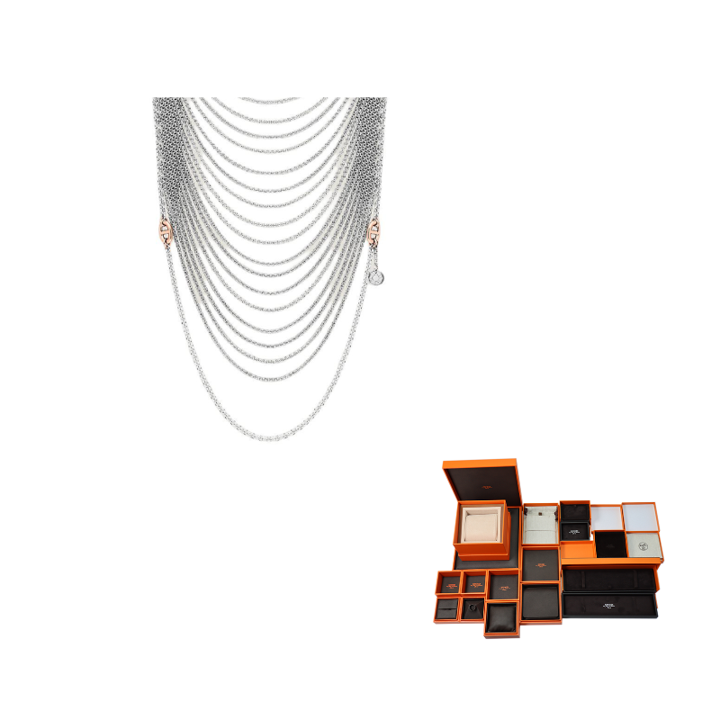 HERMES 925 Sterling Silver Necklaces Women's Silver