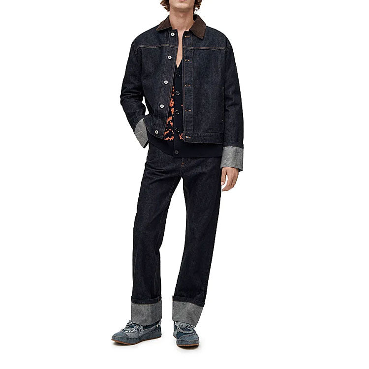 LOEWE Logo Embossed Turn Up Cuff Jeans