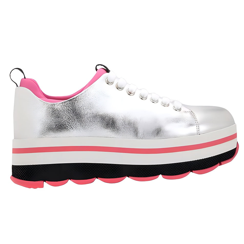 PRADA Silver Begonia Low Top Casual Shoes Women's Silver