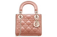 DIOR Lady Dior Patent Leather Cowhide Dior Bag Handbag Shoulder Bag Crossbody Bag Clutch Mini Women's Rose Pink