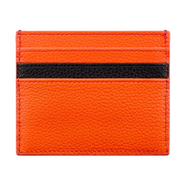 DIOR KAWS Collaboration Cow Leather Card Holder Women's Vermilion
