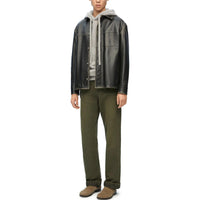 LOEWE Long Sleeved Logo Embossed Leather Shirt