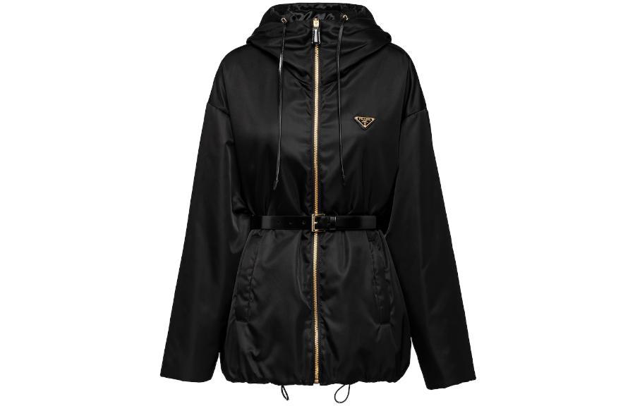 PRADA Re Nylon Belted Hooded Jacket