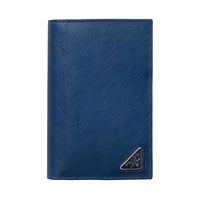 PRADA Leather Passport Clip Men's Blue