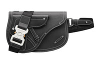 DIOR Grained Calfskin Saddle Bag, One Shoulder Crossbody Bag, Sling Bag, Fanny Pack Men's Black