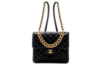 CHANEL Cow Leather Flap Backpack Women's Black