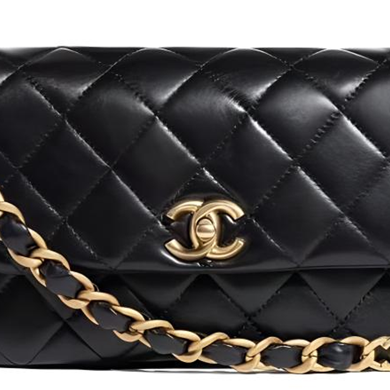 CHANEL Sheepskin Crossbody Bag Shoulder Bag Women's Black