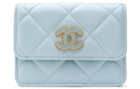 CHANEL Lambskin Fanny Pack Shoulder Bag Crossbody Bag Mini Women's Lake Blue