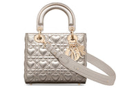 DIOR Lady Dior Sheepskin Dior Bag Shoulder Bag Crossbody Bag Handbag Small Size Women's Gold