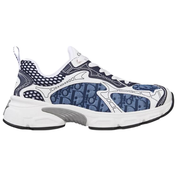 DIOR Vibe Monogram Low-Top Casual Shoes Women's Blue