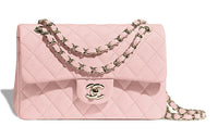 CHANEL Classic Flap CF Cow Leather Mouth Cover Bag Crossbody Bag Small Size Women's Pink