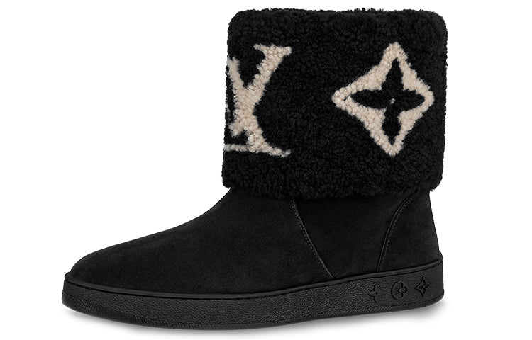 LOUIS VUITTON Snowdrop Warm Slip-Resistant Snow Boots Women's Black