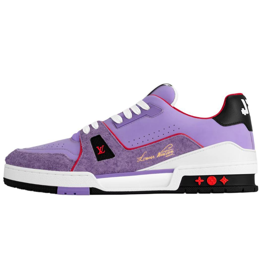 LOUIS VUITTON Trainer Low-Top Skateboard Shoes Men's Purple