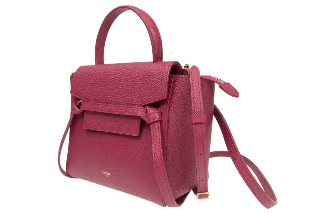 CELINE Grained Calfskin Catfish Bag Handbag Shoulder Bag Crossbody Bag Women's Candy Color/Raspberry Color