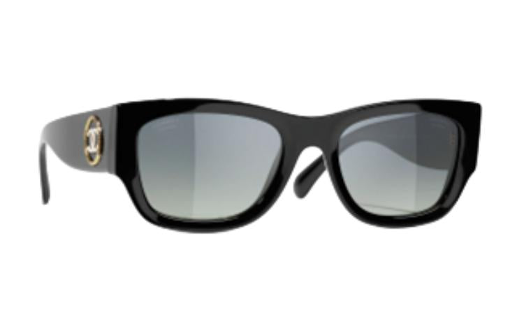 CHANEL Rectangular Sunglasses Unisex Black