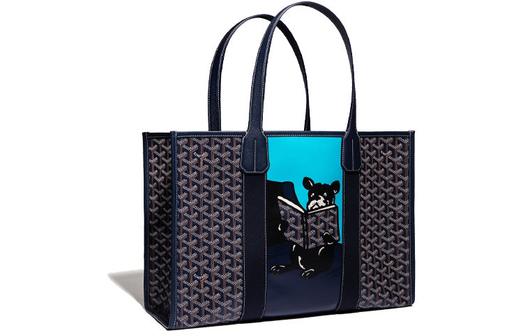 GOYARD Villette Tote Bag Mm Navy Blue