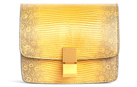 CELINE Classic Bo Lizard Skin Tofu Bag Shoulder Bag Crossbody Bag Small Size Women's Ochre