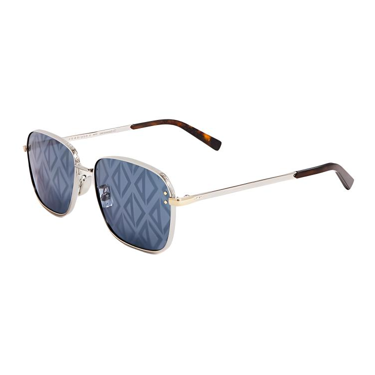 DIOR Metal Acetate Irregular Shape Sunglasses Men's Silver