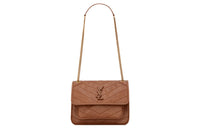 SAINT LAURENT Niki Calfskin Hobo Bag Portable Crossbody Bag Shoulder Bag Women's Light Caramel