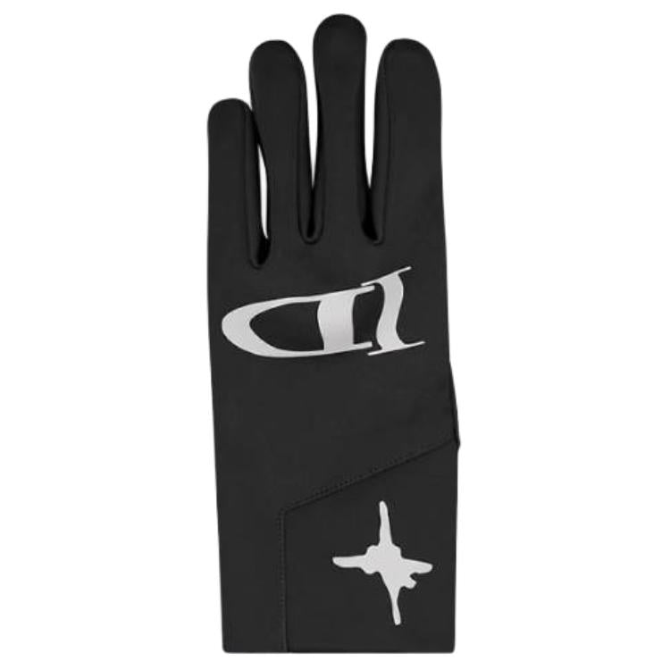 DIOR Rubber, Polyester, Polyurethane, Elastane Sports Gloves Men's Black