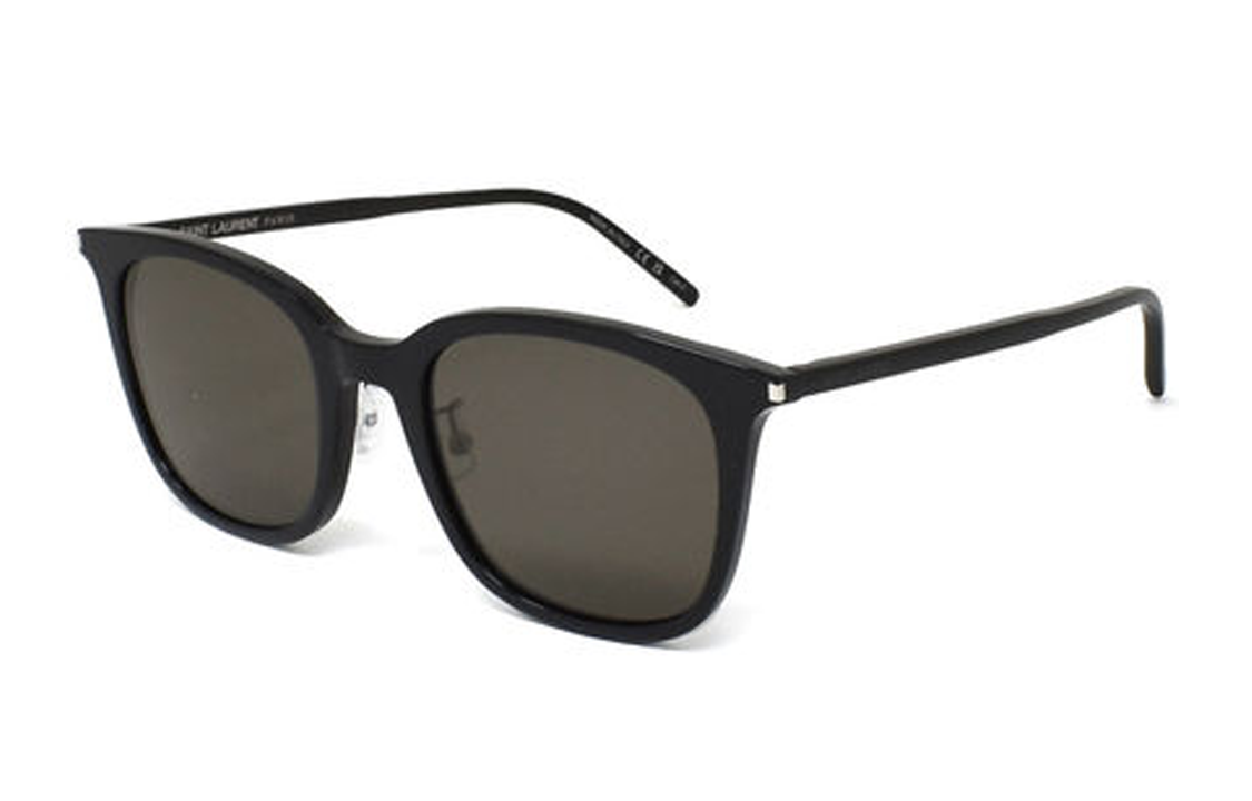 SAINT LAURENT Injection Molded Irregular Shape Sunglasses Men's Black