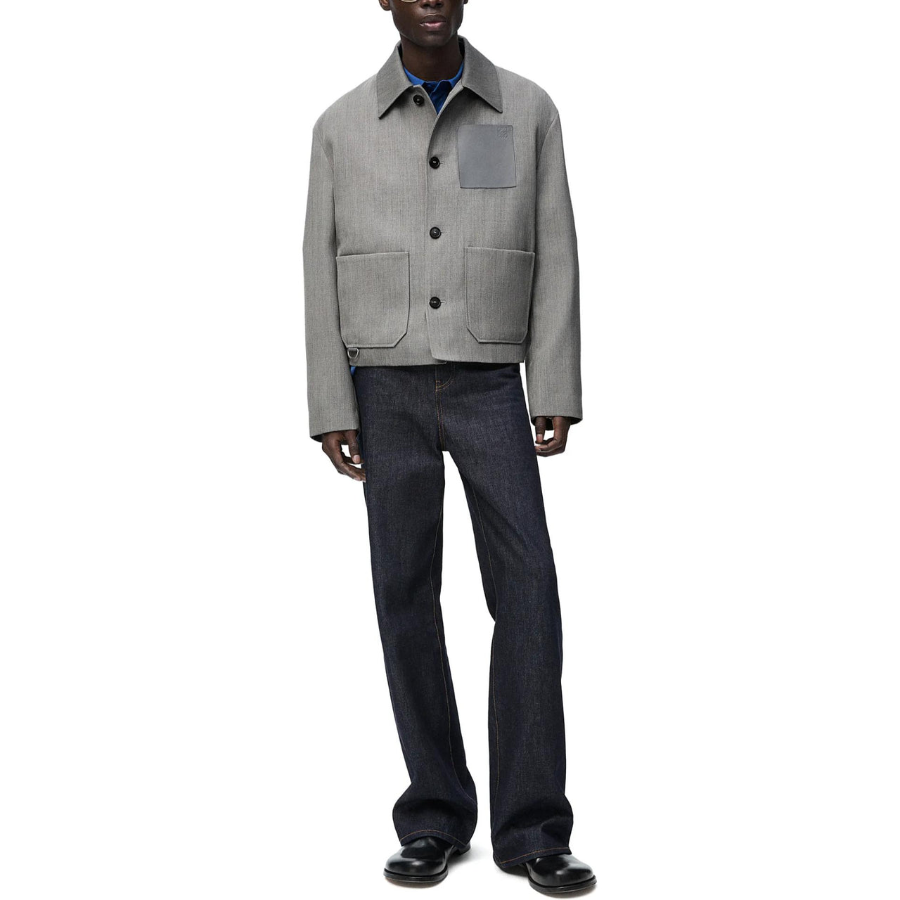 LOEWE FW24 Jackets Coats Men's Mixed Gray