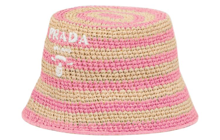 PRADA Bucket Hats Women's Tan/Petal Pink