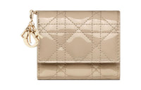 DIOR Lady Dior Calfskin Wallet Women's Sand