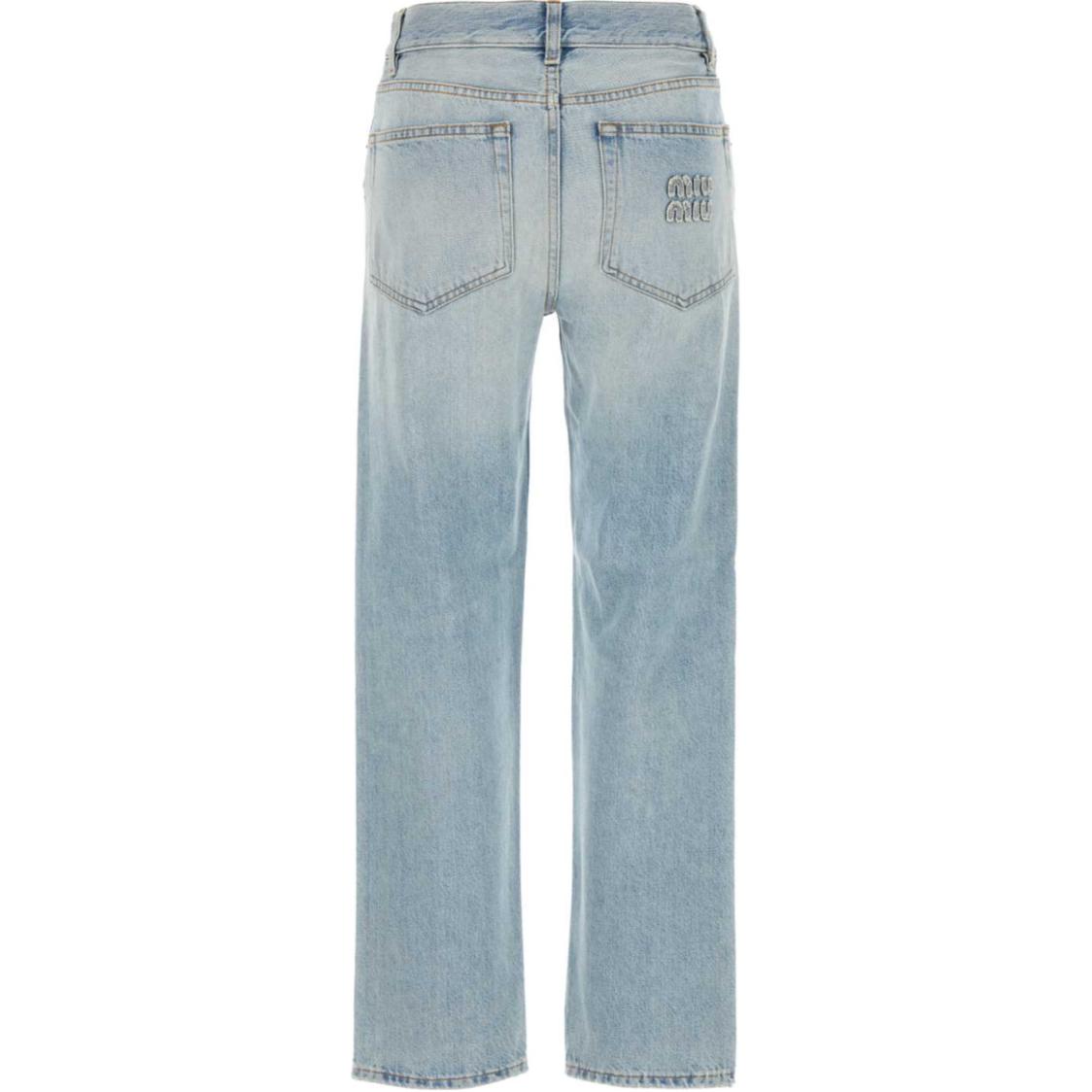 MIU MIU Logo Patch Straight-Leg Jeans