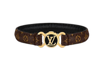 LOUIS VUITTON Enamel Metal Canvas Bracelets Women's Brown