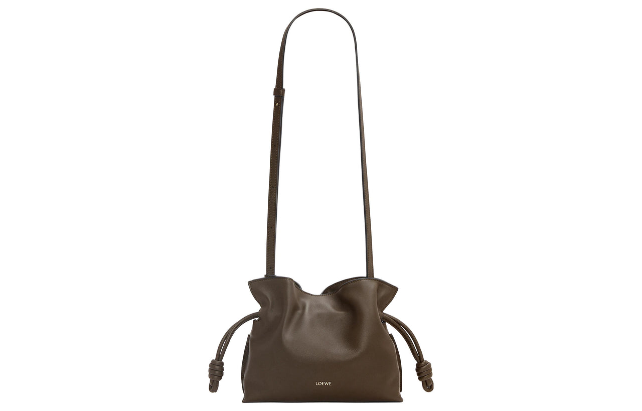 LOEWE Flamenco Nappa Cow Leather Clutch Mini Women's Chocolate