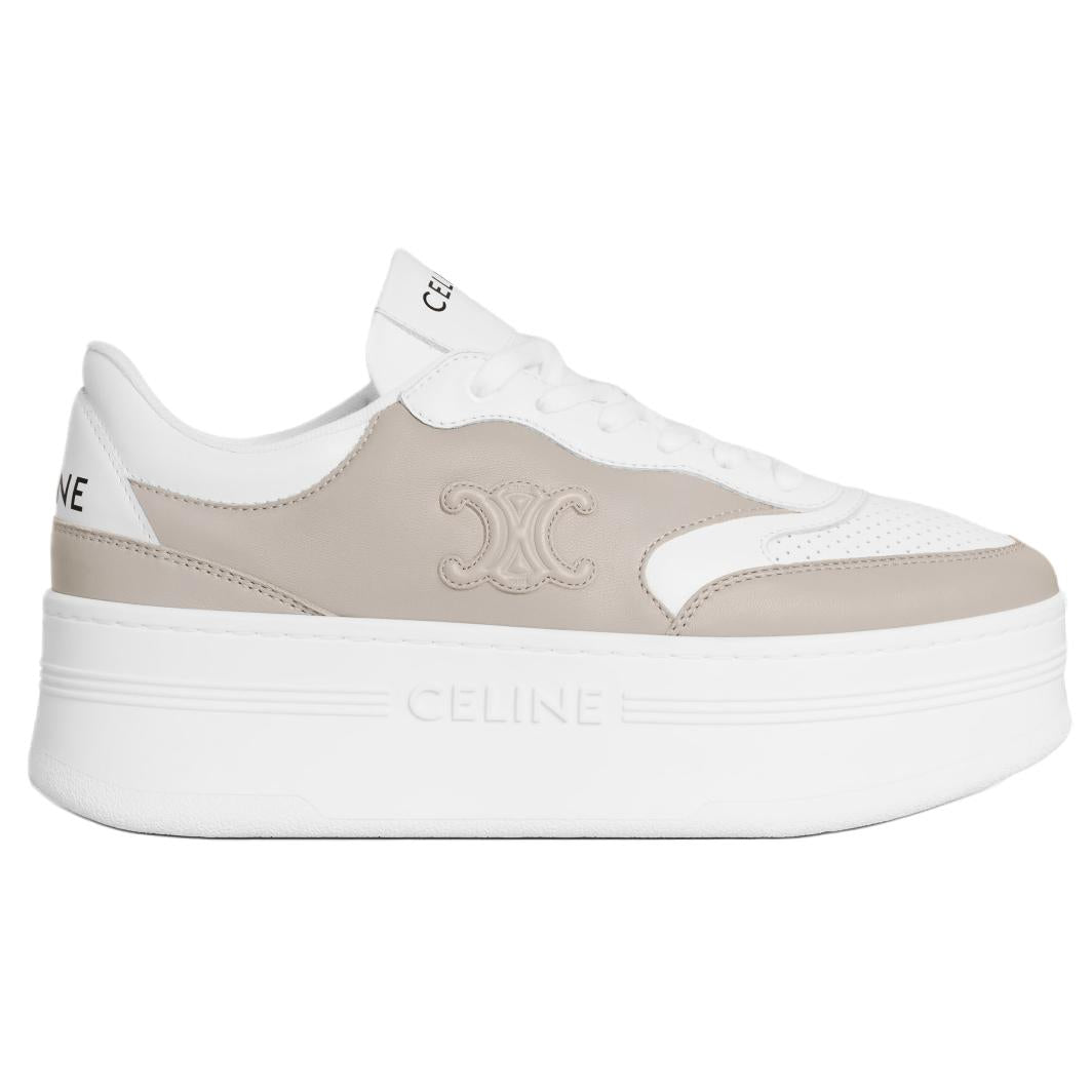CELINE Block Triomphe Low Top Skateboard Shoes 5cm Women's Gray White