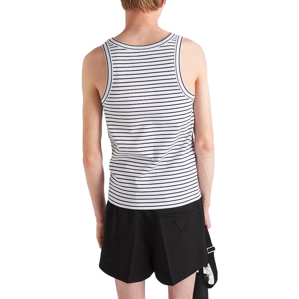 PRADA Triangle logo Striped Tank Top