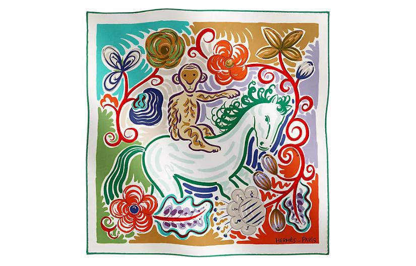 HERMES Silk Scarves Women's Multicolor
