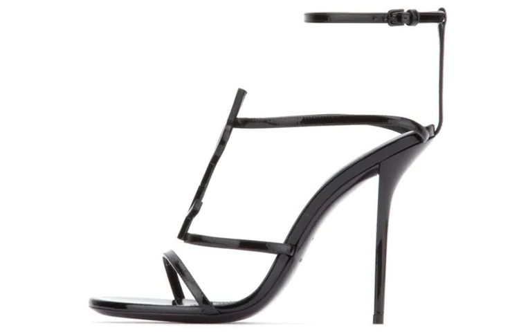 SAINT LAURENT CASSANDRA 110 Strap Sandals Women's Black