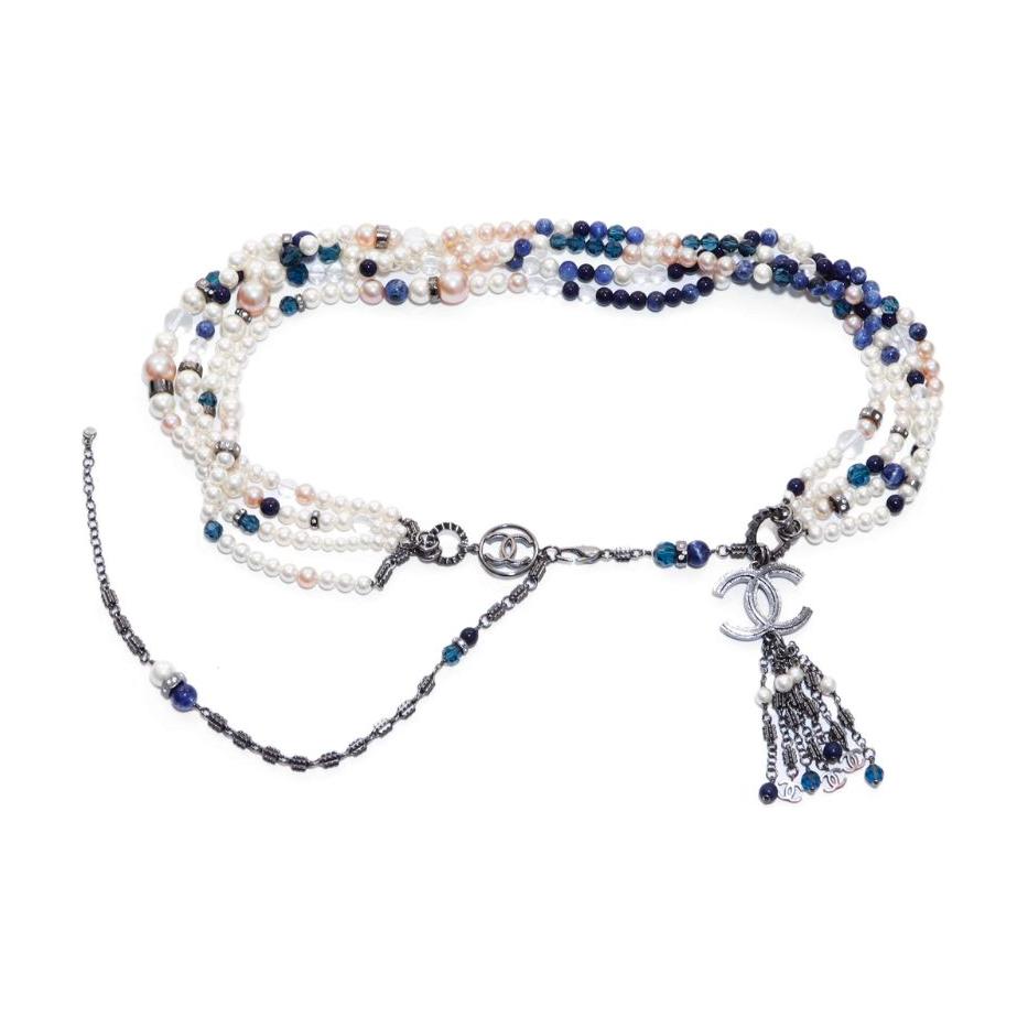 CHANEL 2004 Cc Pearl-embellished Belt