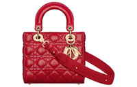 DIOR Lady DiorMy ABCDior Lambskin Shoulder Bag Crossbody Bag Handbag Small Size Women's Isolated Heather Red