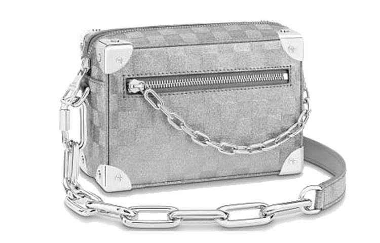 LOUIS VUITTON Mini Soft Trunk Glitter Silver