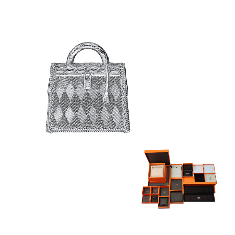 HERMES Palladium Necklaces Women's Silver