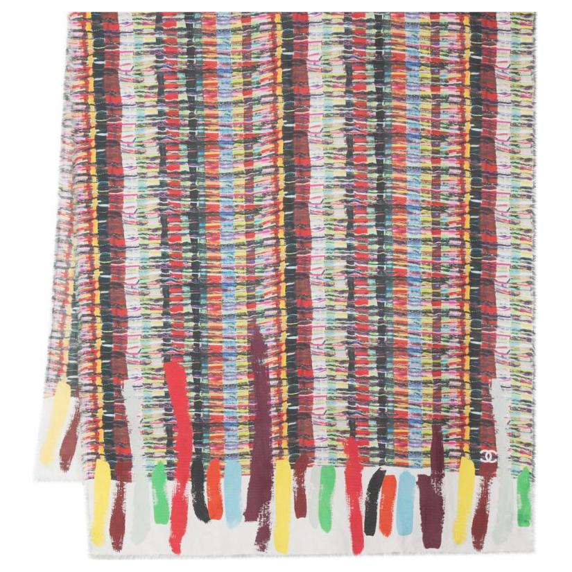 CHANEL 2010's Abstract print Silk Scarf