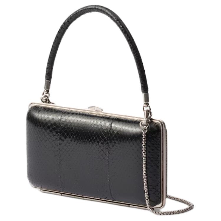 PRADA Leather Portable One Shoulder Clutch Regular Women's Black
