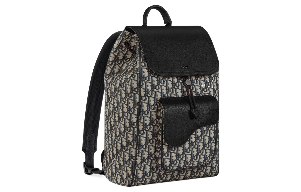 DIOR Grained Calfskin Backpack Regular Men's Beige & Black
