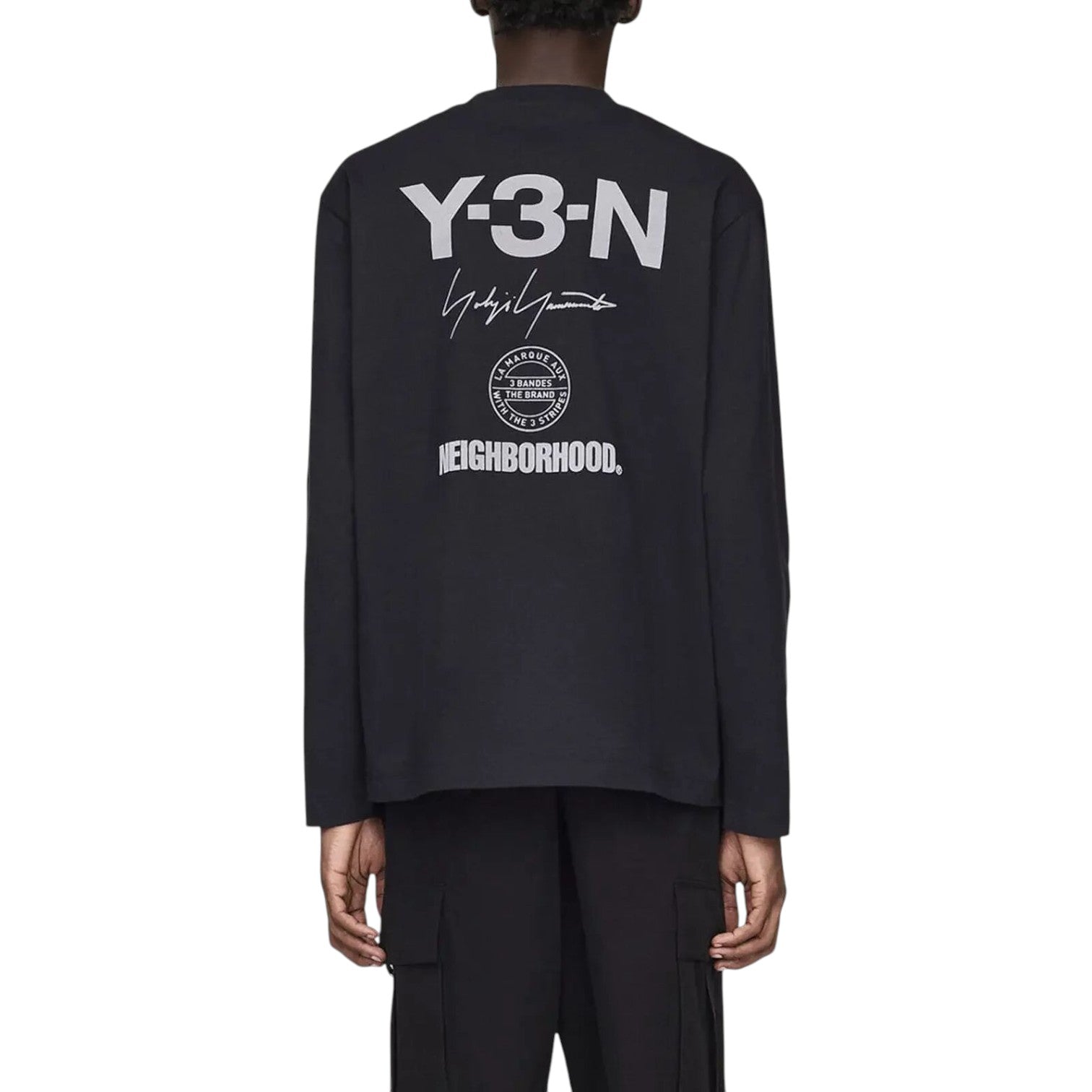 adidas Y-3 x Neighborhood Logo Long-Sleeved Relaxed T-Shirt 'Black' JW7001