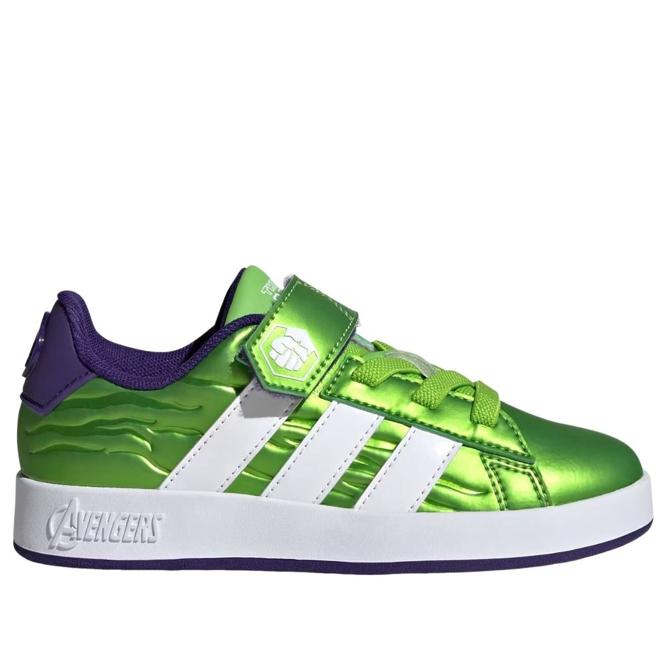 (PS) adidas x Marvel Avengers Grand Court 'Semi Solar Green Cloud White Collegiate Purple' HP3607